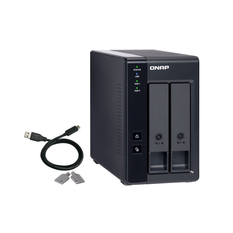 QNAP TR-002, Tower, 2-bay rozšiřovací jednotka s podporou RAID na USB 3.1 pro NAS/PC