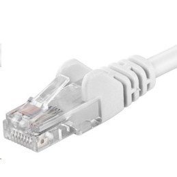 PremiumCord Patch kabel Cat5E UTP, délka 1m, bílá