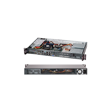 SUPERMICRO mini1U chassis, 1x 3,5" fixed HDD (nebo s MCP-220-00044-0N 2x2,5"), 200W (Gold) (Front panel)