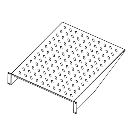 Legrand EvoLine 2-bodová police pevná 2U 550mm, nosnost 25kg, černá, perforovaná