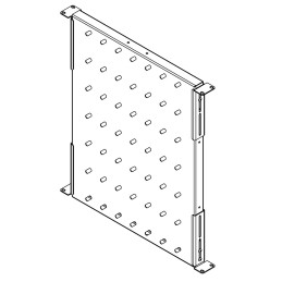 Legrand EvoLine 4-bodová police pevná 2U 696mm, uchycení variabilní 650-810mm, nosnost 50kg, černá, perforovaná