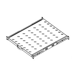 Legrand EvoLine 4-bodová police výsuvná 1U 372mm, uchycení variabilní 337-500mm, nosnost 30kg, černá, perforovaná