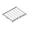 Legrand EvoLine 4-bodová police výsuvná 1U 372mm, uchycení variabilní 337-500mm, nosnost 30kg, černá, perforovaná