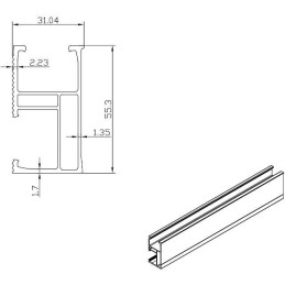 Solarmi SCHL1M-40 hliníková lišta SC pro montáž solárních panelů (1m)