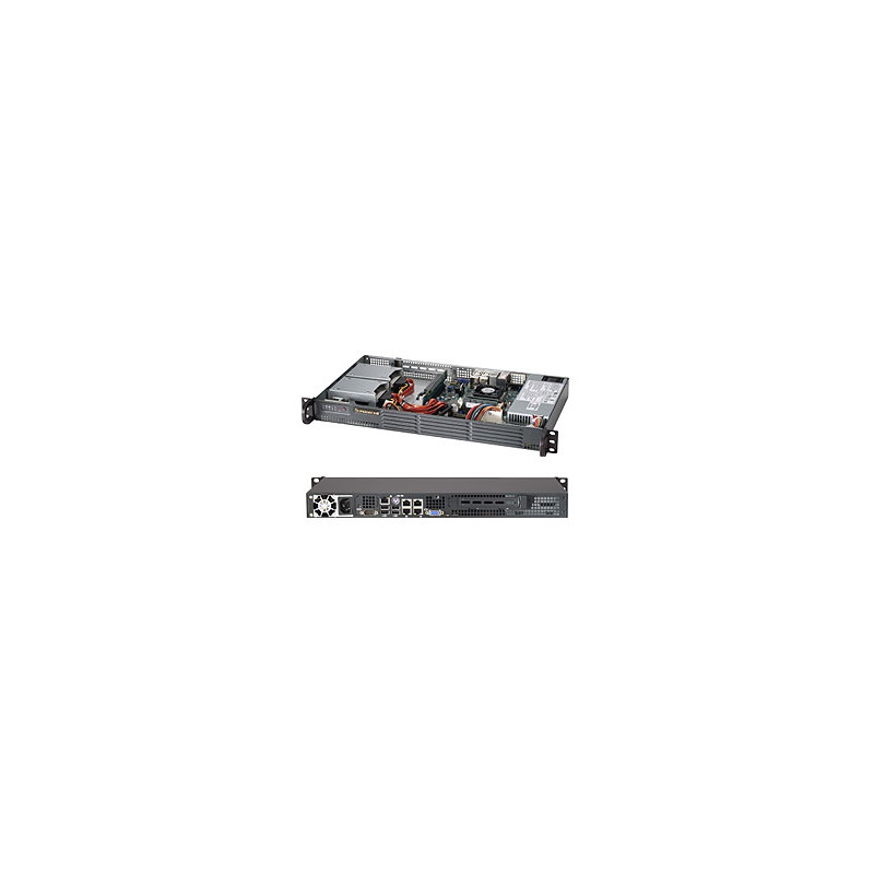 SUPERMICRO mini1U chassis, 2x 3,5" fixed HDD (nebo s MCP-220-00044-0N 4x2,5"), 200W (Gold)