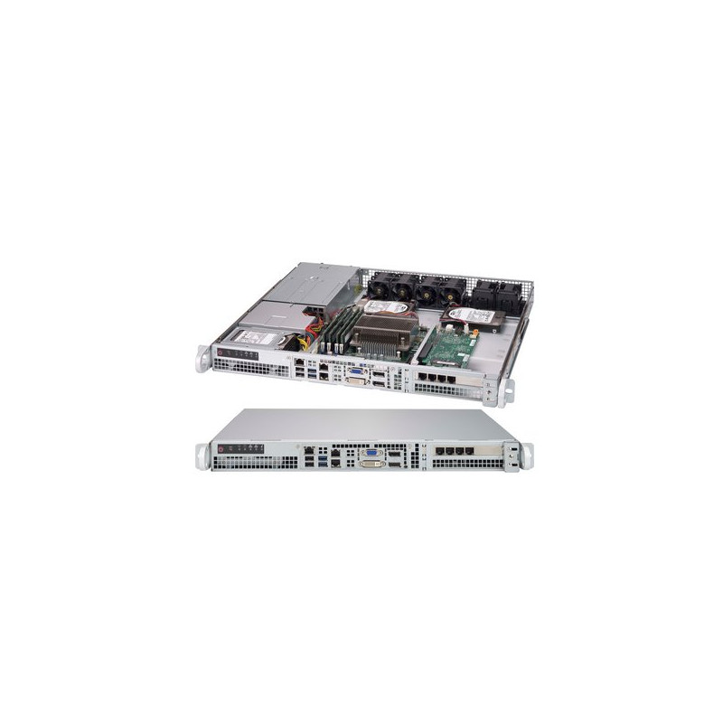 SUPERMICRO mini1U chassis 2x internal Drive Bays 2,5", 2x400W (Platinum) Front