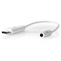 NEDIS USB-C adaptér/ USB-C Zástrčka – 3,5 mm jack zásuvka/ bílý/ box/ 15cm