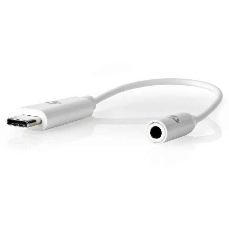 NEDIS USB-C adaptér/ USB-C Zástrčka – 3,5 mm jack zásuvka/ bílý/ box/ 15cm