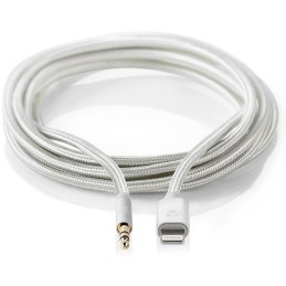 NEDIS PROFIGOLD Apple Lightning 8pin kabel s adaptérem/ Apple Lightning zástrčka – 3,5 mm jack zástrčka/ nylon/ BOX/ 1m
