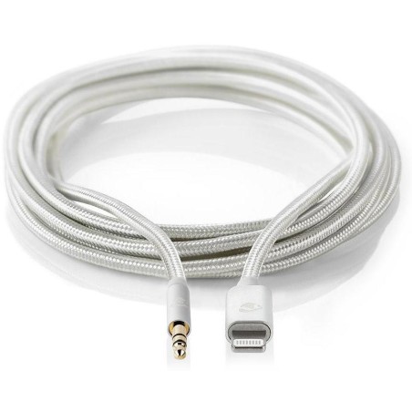 NEDIS PROFIGOLD Apple Lightning 8pin kabel s adaptérem/ Apple Lightning zástrčka – 3,5 mm jack zástrčka/ nylon/ BOX/ 1m