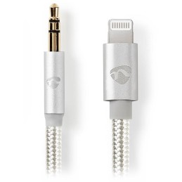 NEDIS PROFIGOLD Apple Lightning 8pin kabel s adaptérem/ Apple Lightning zástrčka – 3,5 mm jack zástrčka/ nylon/ BOX/ 1m