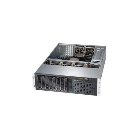 SUPERMICRO 3U chassis 8x 3,5" HS SAS/SATA, 2x 5,25", slimDVD, 2x800W (80+titanium)