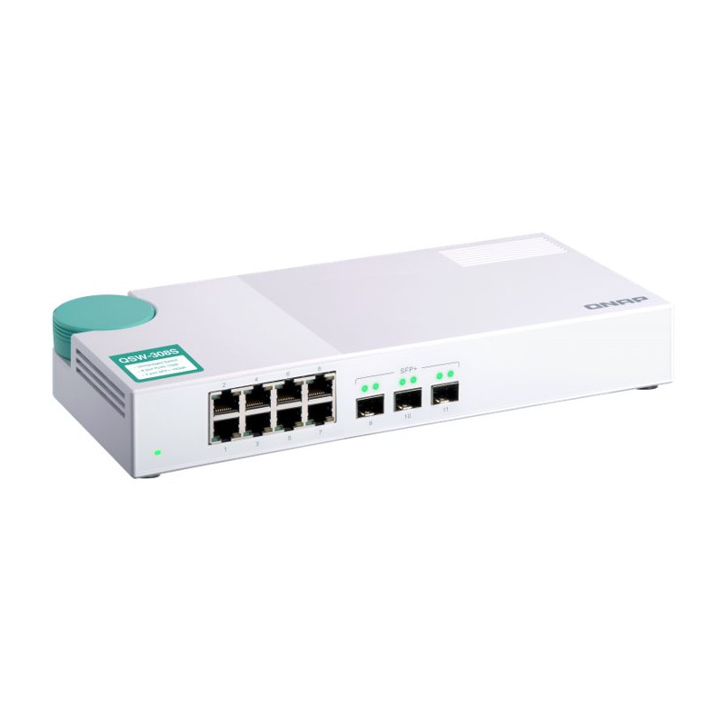 QNAP 1/10G switch QSW-308S: 8x 1G port RJ-45 + 3x 10G port SFP+