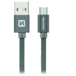 Swissten Datový Kabel Textile Usb / Micro Usb 1,2 M Šedý