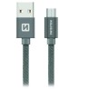 Kabel danych Swissten Textile USB / Micro USB 1,2 M szary