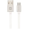 Swissten Dátový Kábel Textile Usb / Micro Usb 1,2 M Strieborný