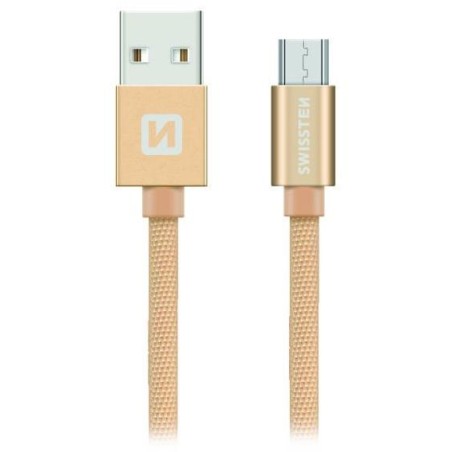 Swissten Datový Kabel Textile Usb / Micro Usb 1,2 M Zlatý
