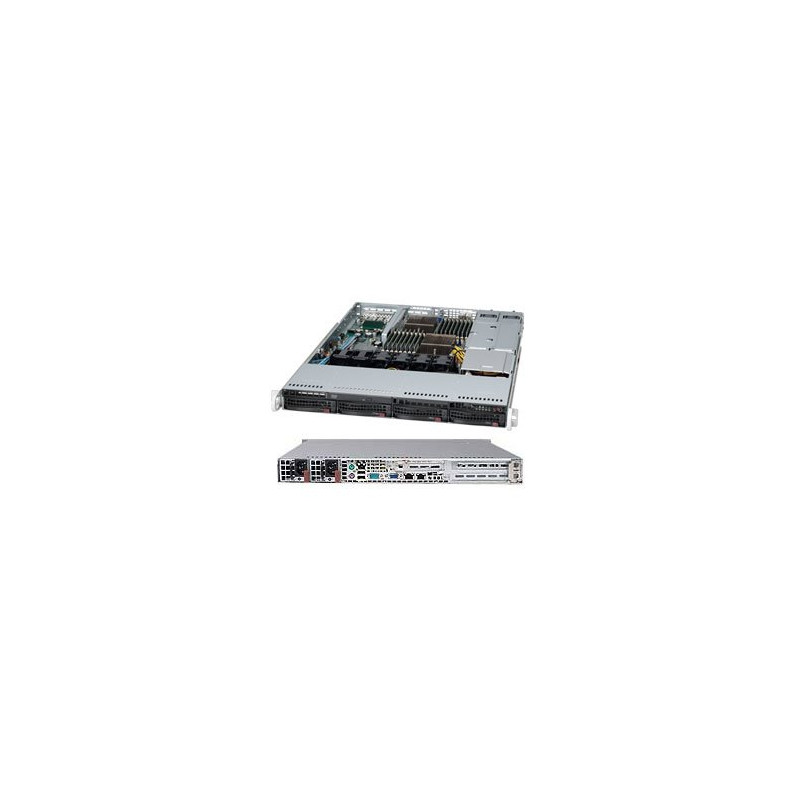 SUPERMICRO 1U chassis 4x 3,5" HS SAS/SATA, 2x700W (80PLUS Platinum), WIO, pro X11