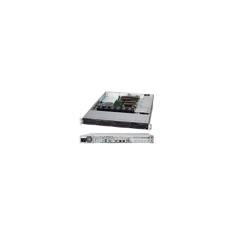 SUPERMICRO 1U chassis 4x 3,5" HS SAS3/SATA, 600W (80PLUS Platinum), WIO