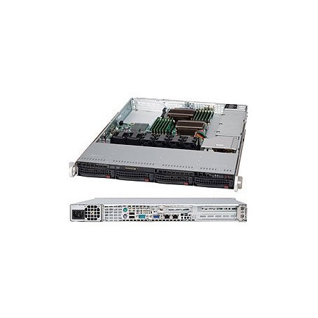 SUPERMICRO 1U chassis 4x 3,5" HS SAS3/SATA, 600W (80PLUS Platinum), WIO