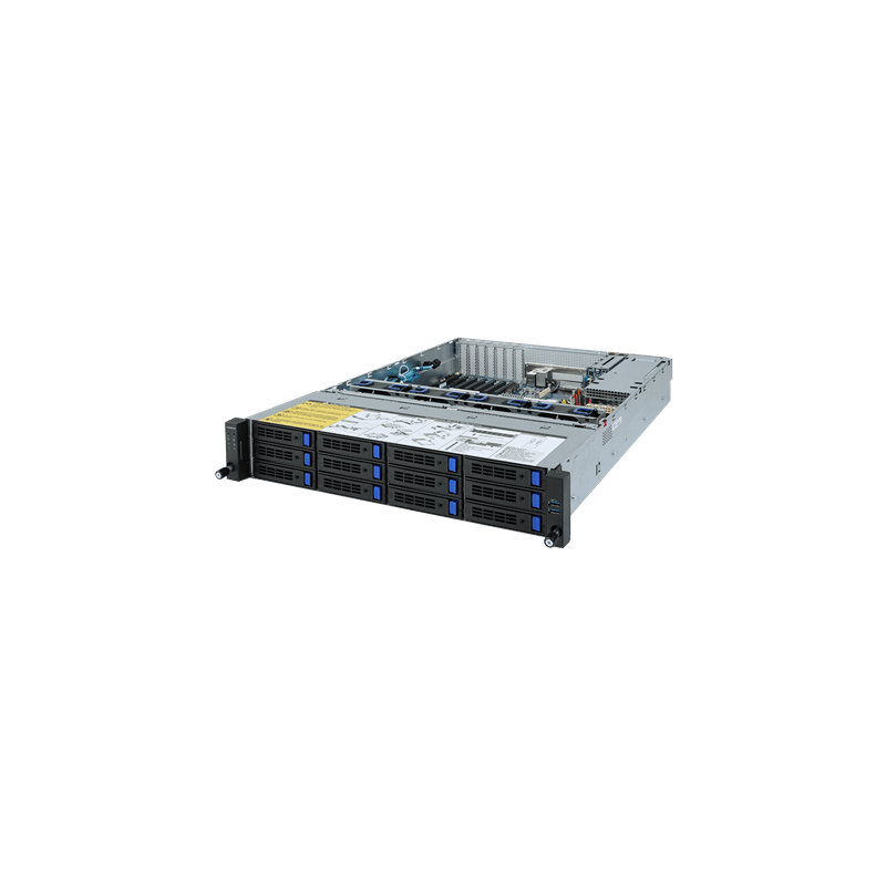 Gigabyte server R272-Z30 1xSP3 (AMD Epyc 7002), 16x DDR4 DIMM,12x 3,5+2x 2,5, M.2, 2x 1GbE i350+OCP, IPMI, 2x 800W plat