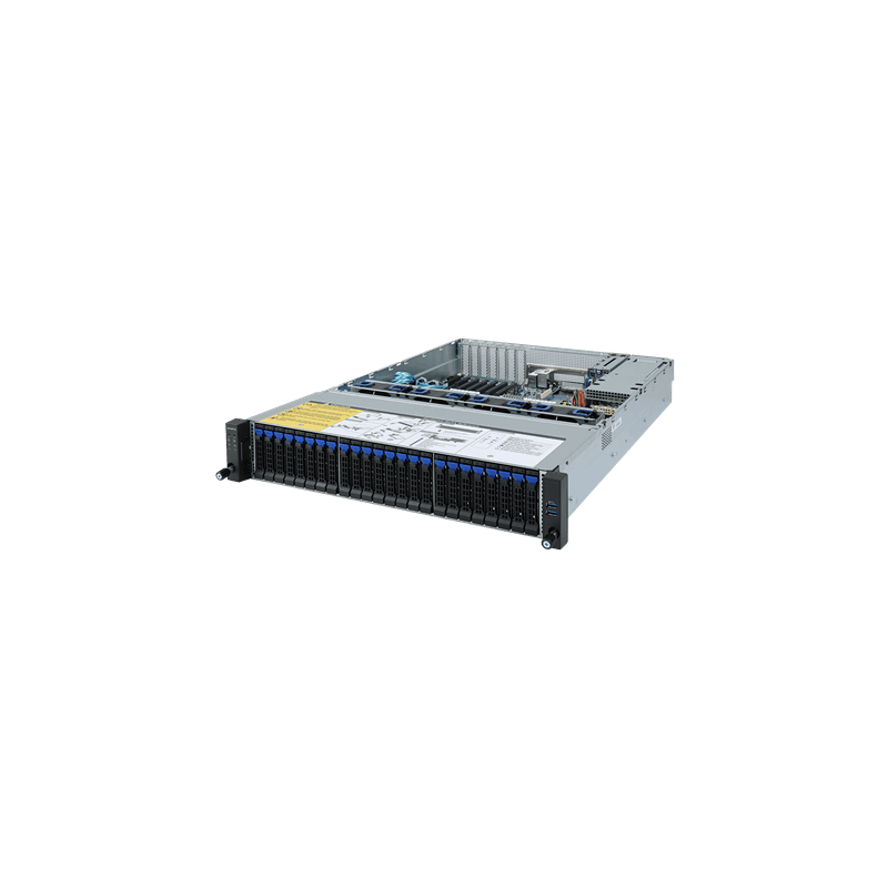 Gigabyte server R272-Z32 1xSP3 (AMD Epyc 7002), 16x DDR4 DIMM,24x U.2+2x 2,5, M.2, 2x 1GbE i350+OCP, IPMI, 2x 800W plat