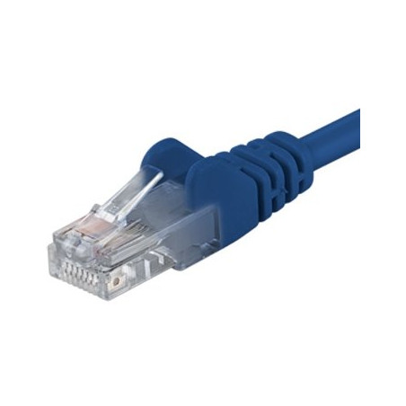 PremiumCord Patch kabel Cat5E UTP, délka 0.25m, modrá
