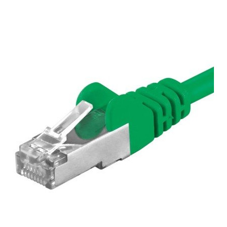 Premiumcord Patch kabel Cat6a S-FTP, AWG 26/7, délka 0.25m, zelený