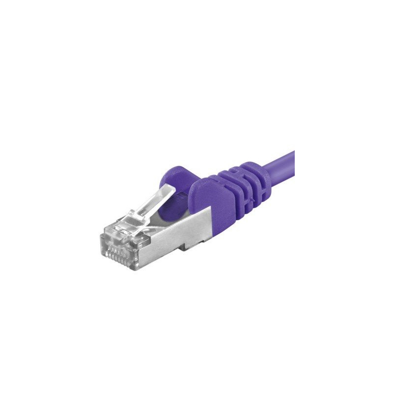 Premiumcord Patch kabel Cat6a S-FTP, AWG 26/7, délka 0.25m, fialová
