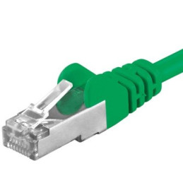Premiumcord Patch kabel Cat6a S-FTP, AWG 26/7, délka 1m, zelený