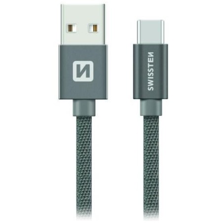 Swissten Datový Kabel Textile Usb / Usb-C 1,2 M Šedý