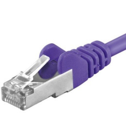 Premiumcord Patch kabel Cat6a S-FTP, AWG 26/7, délka 5m, fialová