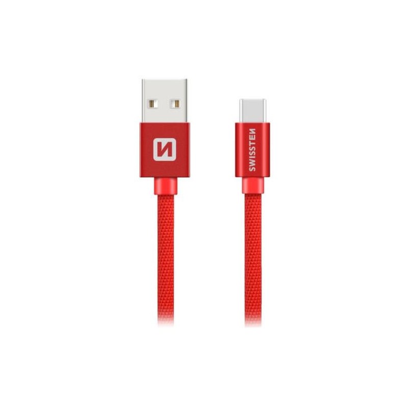 Swissten Datový Kabel Textile Usb / Usb-C 2,0 M Červený
