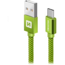 Swissten Datový Kabel Textile Usb / Usb-C 2,0 M Zelený