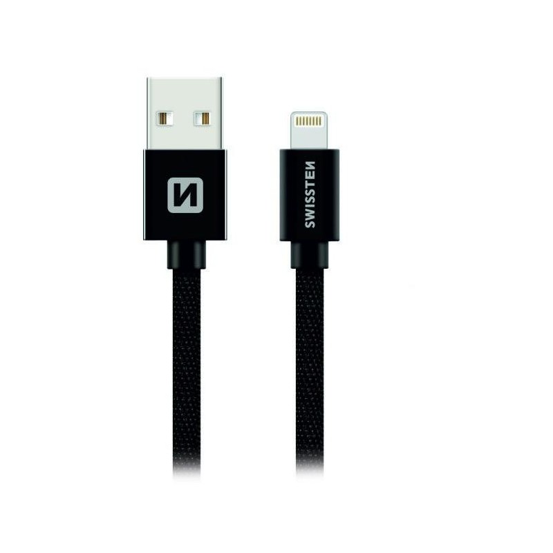 Swissten Datový Kabel Textile Usb / Lightning 0,2 M Černý