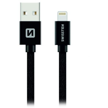 Swissten Datový Kabel Textile Usb / Lightning 0,2 M Černý