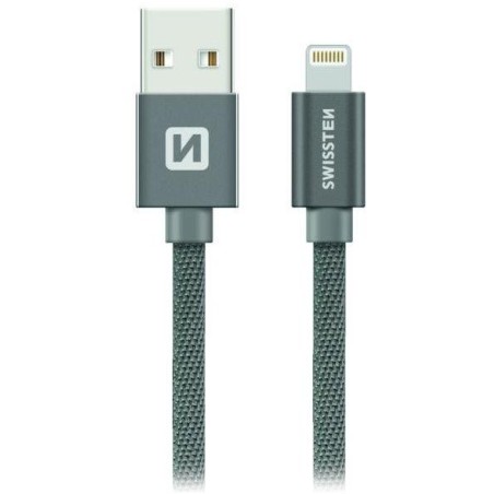 Swissten Datový Kabel Textile Usb / Lightning 0,2 M Šedý