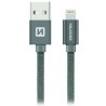 Swissten Dátový Kábel Textile Usb / Lightning 0,2 M Šedý