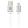 Swissten Datenkabel Textil USB / Lightning 0,2 M Silber