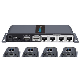 PremiumCord HDMI 1-4 splitter+extender po CAT6/6a/7, FULL HD, 3D