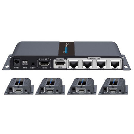 PremiumCord HDMI 1-4 splitter+extender po CAT6/6a/7, FULL HD, 3D