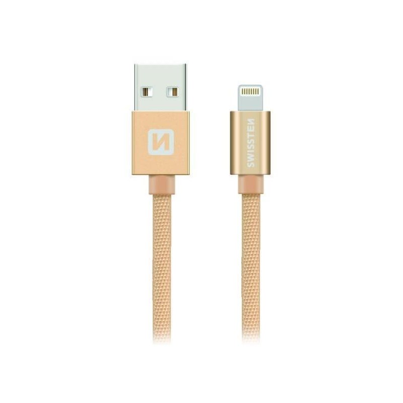 Swissten Datový Kabel Textile Usb / Lightning 1,2 M Zlatý