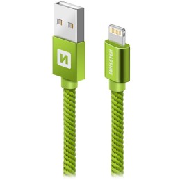 Swissten Datový Kabel Textile Usb / Lightning 1,2 M Zelený