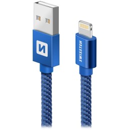 Swissten Datový Kabel Textile Usb / Lightning 2,0 M Modrý