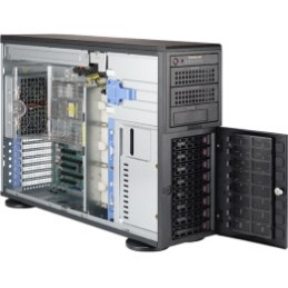 SUPERMICRO A+ Server TWR/4U 2x SP3, 16x DDR4, 8x 3,5", 2x1280W(plat), 2x10GbE, IPMI