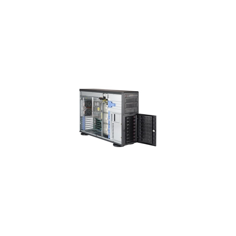 SUPERMICRO A+ Server TWR/4U 2x SP3, 16x DDR4, 8x 3,5", 2x1280W(plat), 2x10GbE, IPMI