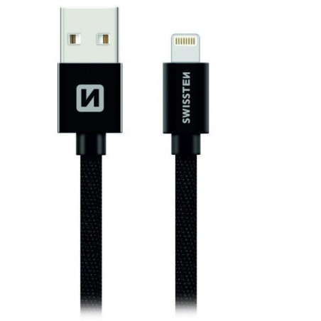 Swissten Datový Kabel Textile Usb / Lightning Mfi 1,2 M Černý