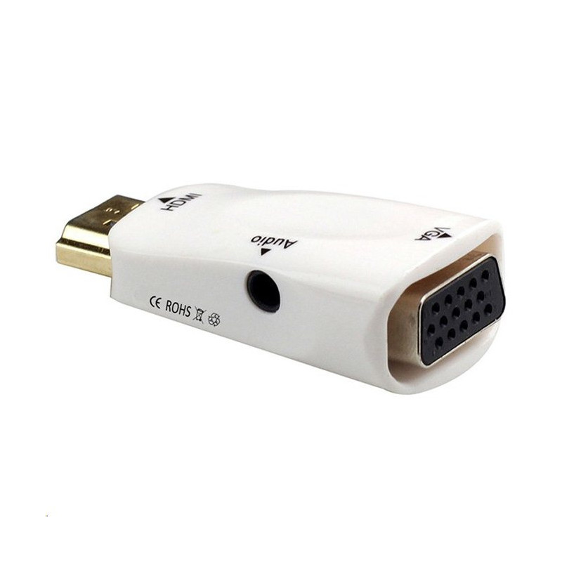 PremiumCord převodník HDMI na VGA + audio, bílý