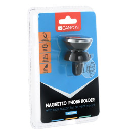 CANYON držák na telefon do auta, magnetický, instalace do ventilace, funkce zamknutí, 2 plíšky v balení, černá