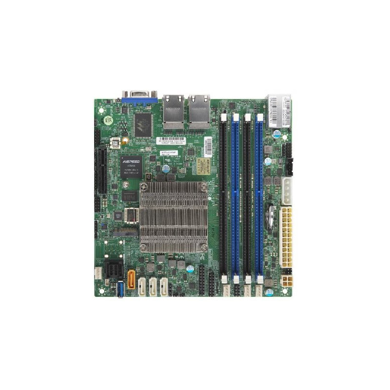 SUPERMICRO mini-ITX MB Atom C3558 (4-core), 4x DDR4 ECC DIMM, 8xSATA, 1x PCI-E 3.0 x4, 4x 1GbE LAN, IPMI, bulk